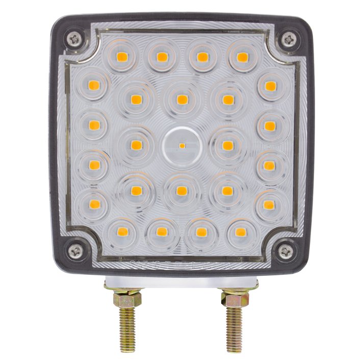 52-LED-Double-Stud-Double-Face-Turn-Signal-Light-Passenger-Amber-Red-LEDClear-Lens-1 52 LED Double Stud Double Face Turn Signal Light (Passenger) - Amber & Red LED/Clear Lens - Image 2