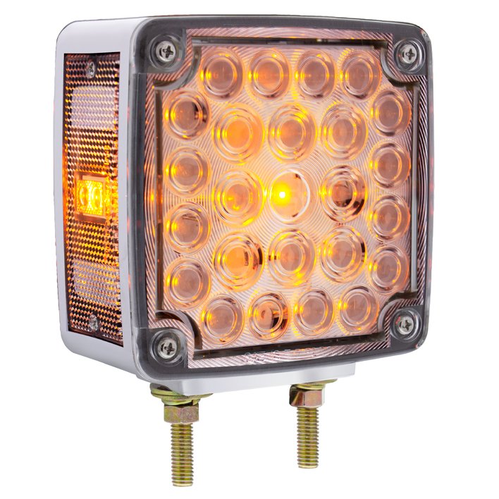 52-LED-Double-Stud-Double-Face-Turn-Signal-Light-Passenger-Amber-Red-LEDClear-Lens-2 52 LED Double Stud Double Face Turn Signal Light (Passenger) - Amber & Red LED/Clear Lens - Image 3