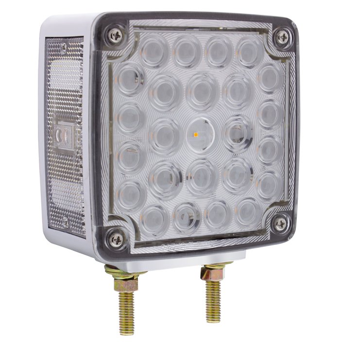 52-LED-Double-Stud-Double-Face-Turn-Signal-Light-Passenger-Amber-Red-LEDClear-Lens-3 52 LED Double Stud Double Face Turn Signal Light (Passenger) - Amber & Red LED/Clear Lens - Image 4
