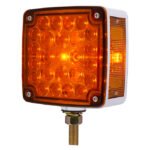 52 LED Single Stud Double Face Turn Signal Light (Driver) - Amber & Red LED/Amber & Red Lens - Image 3