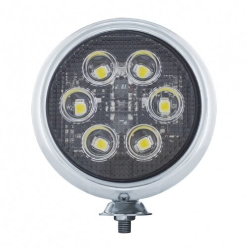6 High Power LED 5" Round Work Light With Chrome Housing