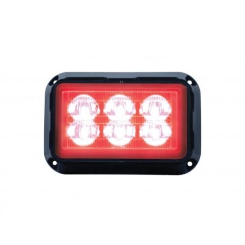 6 High Power LED Rectangular Warning Light - Red LED (Bulk)