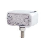 6 LED Double Face Light - T-Mount - Amber & Red LED/Clear Lens