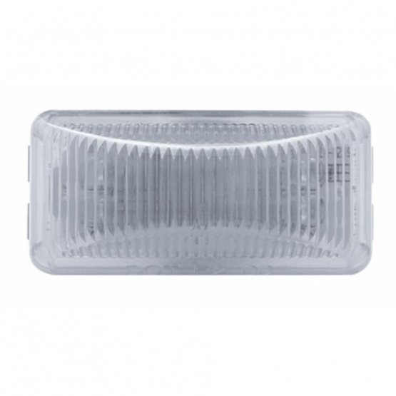 6-LED-Rectangular-Light-ClearanceMarker-Amber-LEDClear-Lens 6 LED Rectangular Light (Clearance/Marker) - Amber LED/Clear Lens - Image 1
