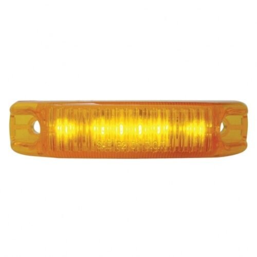6 LED Rectangular Streamline Light (Clearance/Marker) - Amber LED/Amber Lens