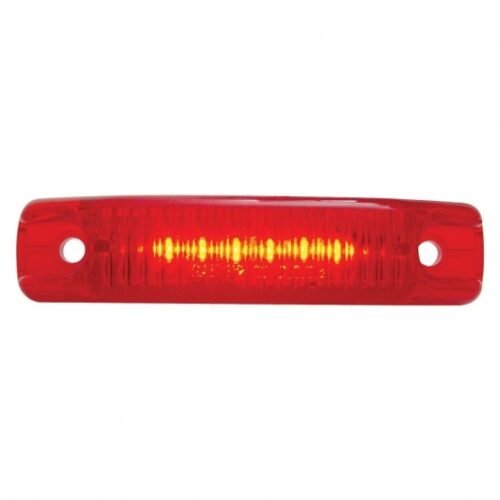 6 LED Rectangular Streamline Light (Clearance/Marker) - Red LED/Red Lens