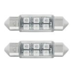 6 SMD High Power Micro LED 6418/6461-36mm Dome Light Bulb - Red (2-Pack) - Image 2