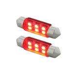 6 SMD High Power Micro LED 6418/6461-36mm Dome Light Bulb - Red (2-Pack) - Image 3