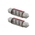 6 SMD High Power Micro LED 6418/6461-36mm Dome Light Bulb - Red (2-Pack) - Image 4