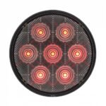 7 LED 4" Round Competition Series Light (Stop, Turn & Tail) - Red LED/Clear Lens