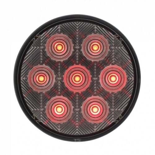 7 LED 4" Round Competition Series Light (Stop, Turn & Tail) - Red LED/Clear Lens (Bulk)