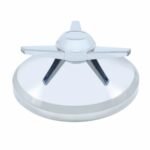 8" Chrome Cover With 3 Bar Spinner For UP Rear Axle Cover - Extra Large Bar Straight Spinner