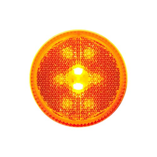 8 LED 2-1/2" Round Reflectorize Light (Clearance/Marker) - Amber LED/Amber Lens (Bulk)