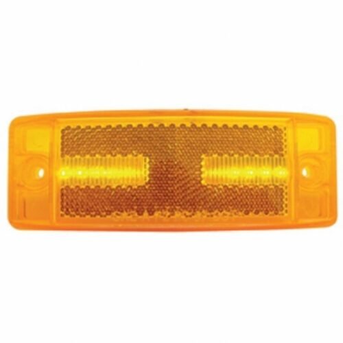8 LED Rectangular Light (Clearance/Marker) With Reflex Lens - Amber LED/Amber Lens