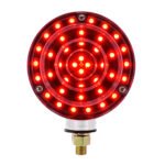 88 LED Single Stud Double Face Turn Signal Light - Amber & Red LED/Clear Lens - Image 2