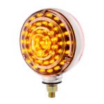 88 LED Single Stud Double Face Turn Signal Light - Amber & Red LED/Clear Lens - Image 4