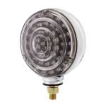 88 LED Single Stud Double Face Turn Signal Light - Amber & Red LED/Clear Lens - Image 5