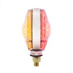 88 LED Single Stud Double Face Turn Signal Light - Amber & Red LED/Clear Lens - Image 6