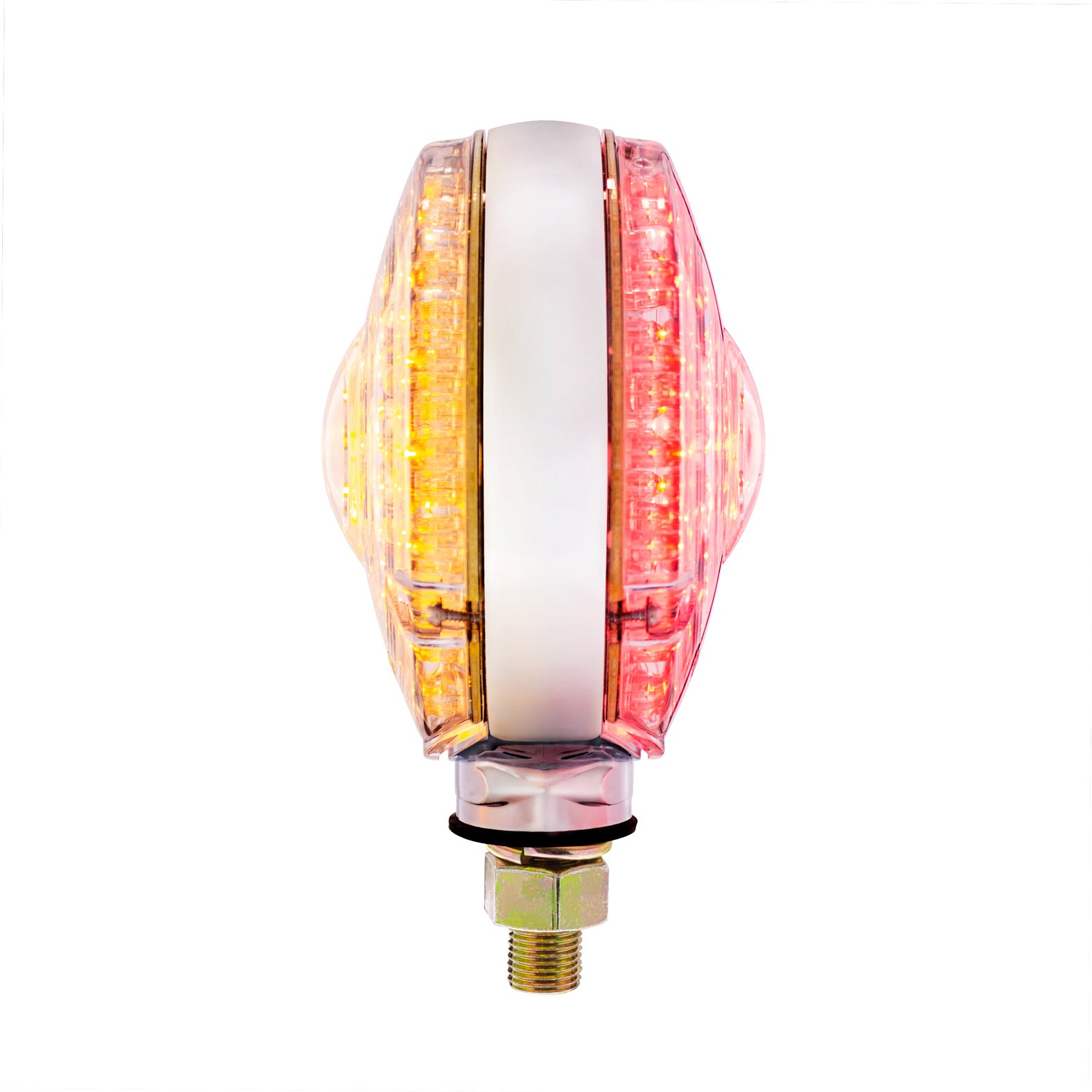 88-LED-Single-Stud-Double-Face-Turn-Signal-Light-Amber-Red-LEDClear-Lens-5 88 LED Single Stud Double Face Turn Signal Light - Amber & Red LED/Clear Lens - Image 6