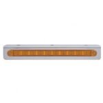 9-3/4" Stainless Light Bracket With 10 LED 9" Light Bar - Amber LED/Amber Lens