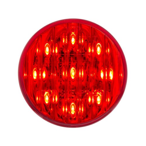 9 LED 2" Round Light (Clearance/Marker) - Red LED/Red Lens (Bulk)