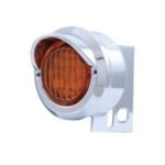 9 LED Mud Flap Hanger End Light With Visor - Amber LED/Amber Lens - Image 2