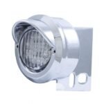 9 LED Mud Flap Hanger End Light With Visor - Amber LED/Clear Lens