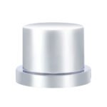 9/16" X 11/16" Chrome Plastic Flat Top Nut Cover - Push-On (Bulk) - Image 2