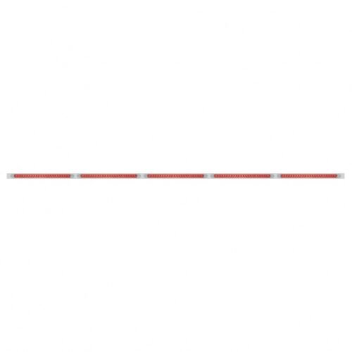 94" Stainless Light Bracket With 5X 23 SMD LED 17-1/4" Light Bars & Bezels - Red LED/Red Lens