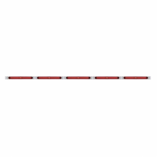 94" Stainless Steel Light Bracket - 19 LED 17-1/4" Light Bar x 5 With Red LED/Red Lens With Bezel