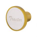 Aluminum Screw-On Air Valve Knob With Stainless Tractor Plaque - Electric Yellow - Image 3
