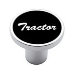 Aluminum Screw-On Air Valve Knob With Tractor Script Sticker - Black Sticker
