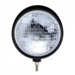 Black "Billet" Style Groove Headlight With Visor H6014 Bulb - Image 2