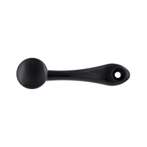 Black Die-Cast Window Crank With 16-Spline 7/16” OD Adapter - Plain