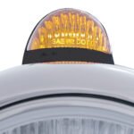 Black Guide 682-C Headlight H4 With 10 Amber LED & Dual Mode LED Signal - Amber Lens - Image 2