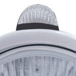 Black Guide 682-C Headlight H4 With White LED & Dual Mode LED Signal - Clear Lens - Image 2
