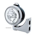 Black Guide 682-C Headlight H4 With White LED & Dual Mode LED Signal - Clear Lens - Image 4