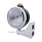 Black Guide 682-C Headlight H6024 & Dual Mode LED Signal - Amber Lens - Image 4