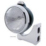 Black Guide 682-C Style Headlight 6014 & LED Turn Signal - Clear Lens - Image 2