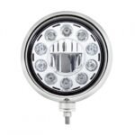 Black Guide Headlight 11 LED Bulb - Chrome - Image 2