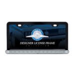 Black License Plate Frame With 14 LED 12" Light Bar - Amber LED/Clear Lens - Image 2