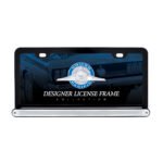Black License Plate Frame With 24 LED 12" GloLight Bar - Red LED/Clear Lens - Image 2