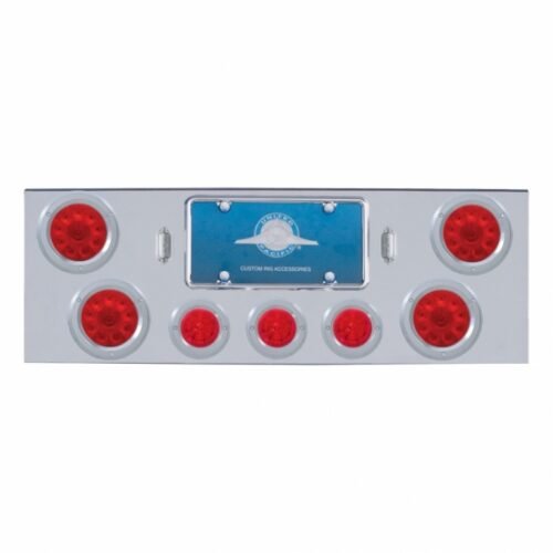 CR Rear Center Panel With 4X 10 LED 4" Lights & 3X 13 LED 2-1/2" Beehive Lights & Bezel -Red LED & Lens