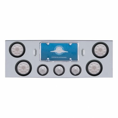 CR Rear Center Panel With 4X 10 LED 4" Lights & 3X 13 LED 2-1/2" Beehive Lights -Red LED/Clear Lens