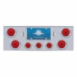 CR Rear Center Panel With 4X 10 LED 4" Lights & 3X 13 LED 2-1/2" Lights & Bezel -Red LED & Lens