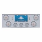 CR Rear Center Panel With 4X 10 LED 4" Lights & 3X 13 LED 2-1/2" Lights & Visors -Red LED/Clear Lens