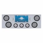 CR Rear Center Panel With 4X 12 4" Reflector Lights & 3X LED 2-1/2" Beehive Lights -Red LED/Clear Lens