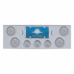 CR Rear Center Panel With 4X 7 LED 4" Reflector Light & 3X 13 LED 2-1/2" Light & Visor-Red LED/Clear Lens
