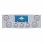 CR Rear Center Panel With 4X LED 4" Lights & 3X LED 2-1/2" Beehive Lights & Visors -Red LED/Clear Lens