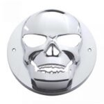 Chrome 3D Skull Light Bezel For 2" Round Light